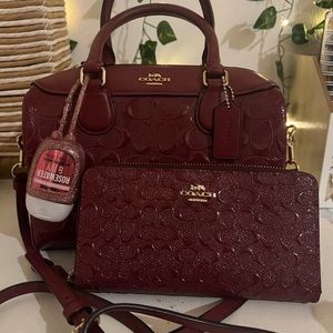 Burgundy Coach Crossbody & Wallet